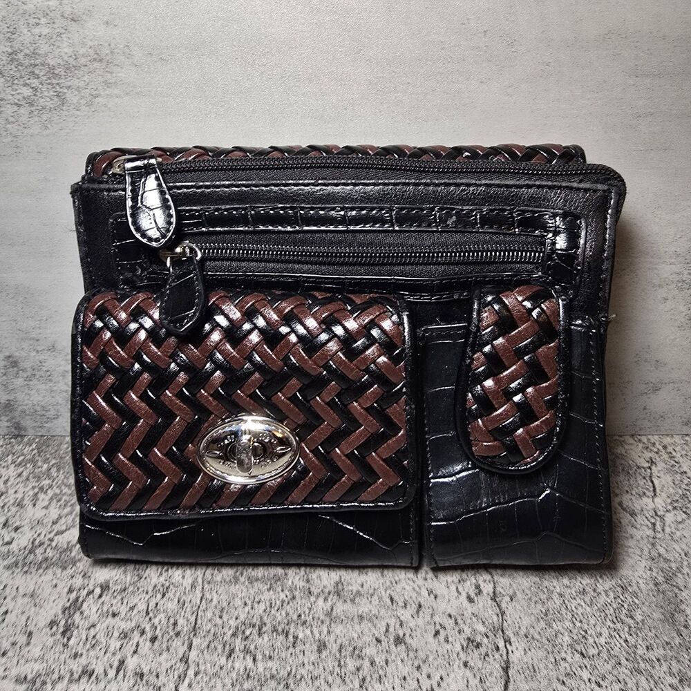 Coldwater Creek Black Brown Purse Bag Wallet - Lots of Compartments READ****